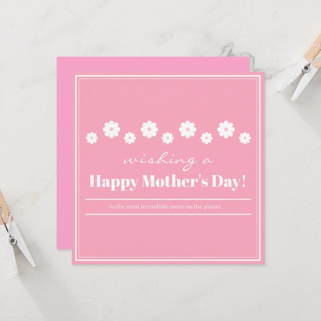 Carte Fête des mères, meilleure maman jamais (Devant/Arrière en situation)