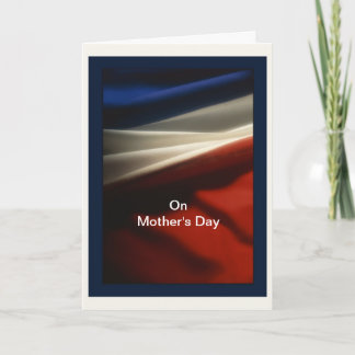 Carte Fête des Mères - Mère militaire - Drapeau américai