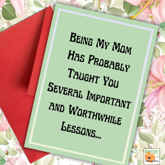 Carte Fête des Mères minimaliste et drôle disant Retro p