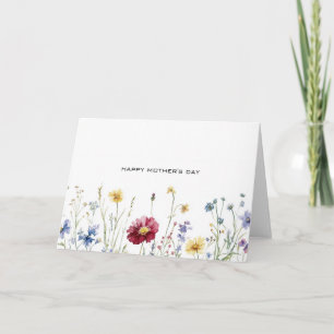 Carte Fête des mères minimaliste Fleur sauvage
