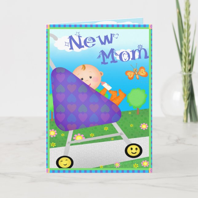 Carte Fête des mères personnalisées Nouvelle maman (Devant)