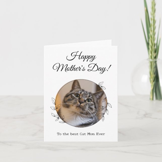 Carte Fête des Mères Photo Chat maman Le meilleur animal (Devant)