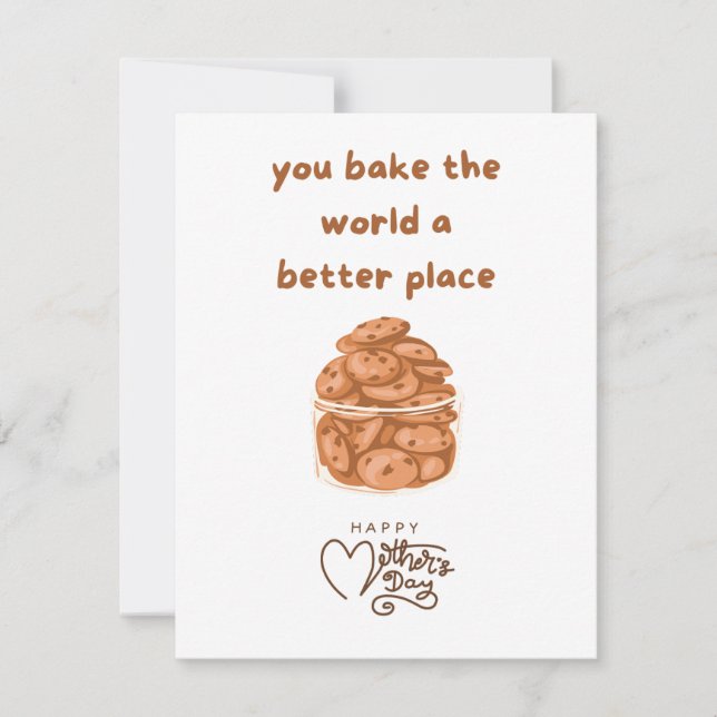 Carte Fête des Mères pour boulangers, Baking Cooki (Devant)