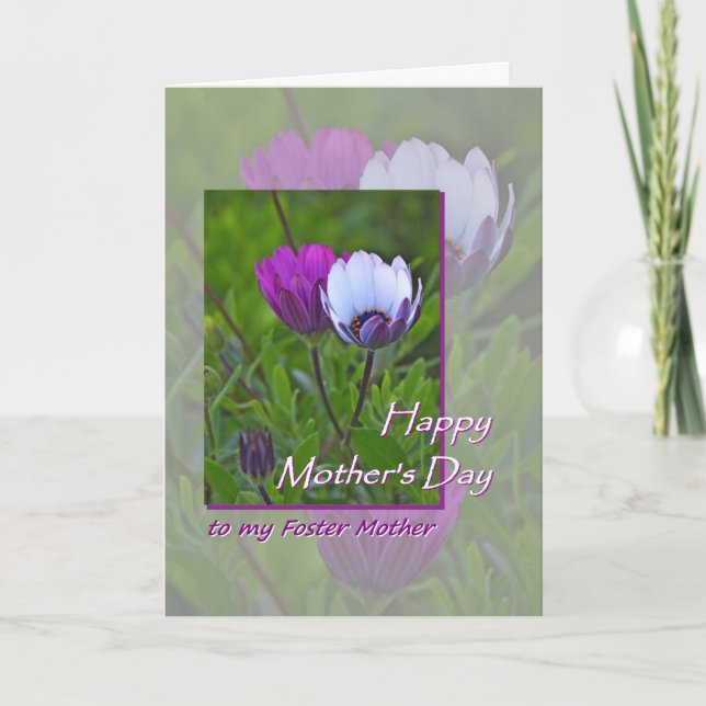 Carte Fête des mères pour fleur mauve nourricière (Devant)