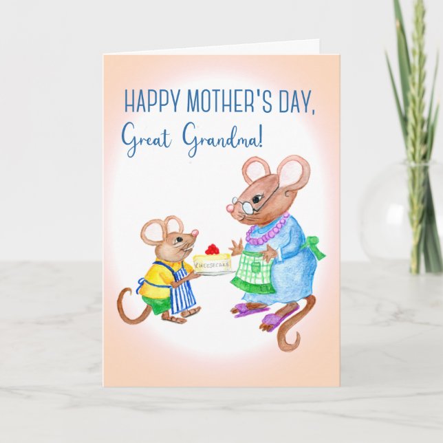 Carte Fête des mères pour grand grand-mère avec une cart (Devant)