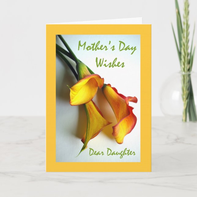 Carte Fête des mères pour la fille, Calla Lilies (Devant)