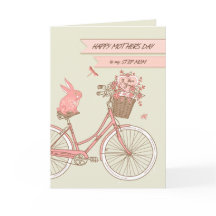 Fête des mères pour pas Maman Vélo rétro avec fleu