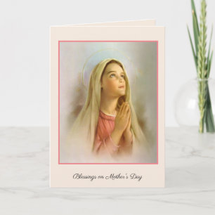 Carte Fête des mères religieuses Bienheureuse Vierge Mar