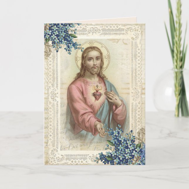 Carte Fête des mères religieuses Coeur sacré de Jésus (Devant)