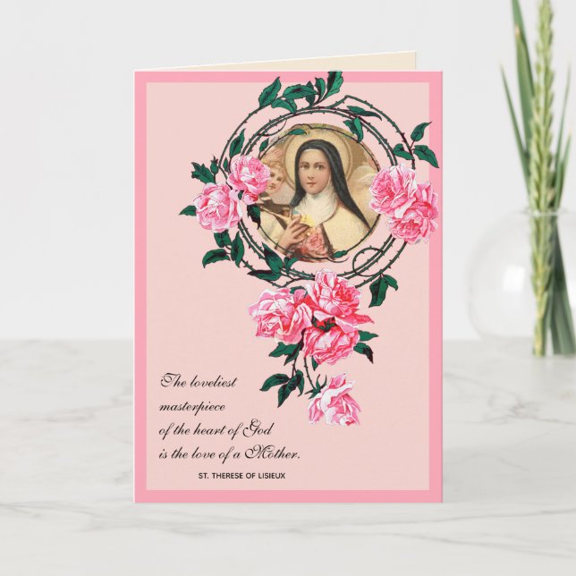 Carte Fête des mères religieuses St. Therese catholique (Devant)
