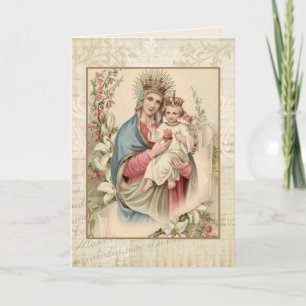 Carte Fête des mères religieuses Vierge Jésus