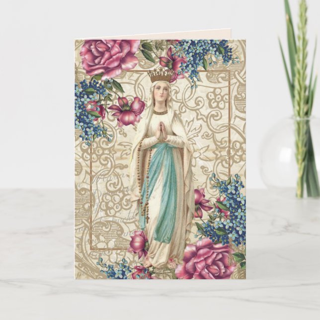 Carte Fête des mères religieuses Vierge Marie (Devant)