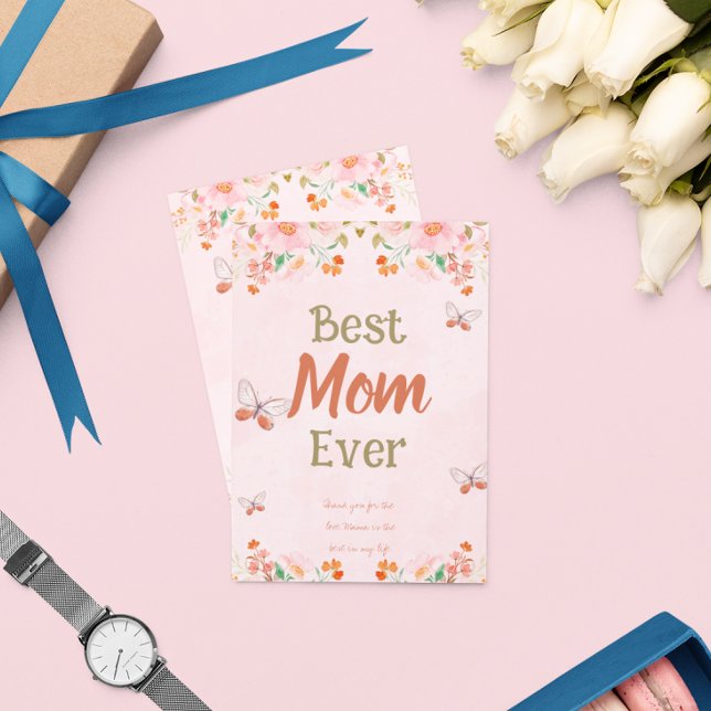 Carte Fête des Mères Rose Floral (Créateur téléchargé)