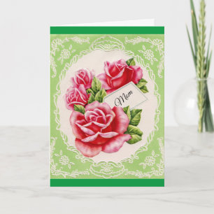 Carte Fête des mères Roses vintages