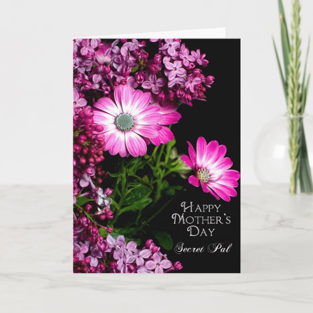 Carte Fête des mères - Secret Pal - Fleurs Fuchsia (Devant)