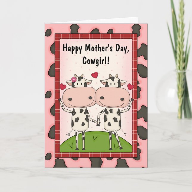 Carte Fête des mères - Vaches pour elle (Devant)