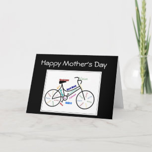 Carte Fête des Mères Vélo Cycle, Sport Motivationnel