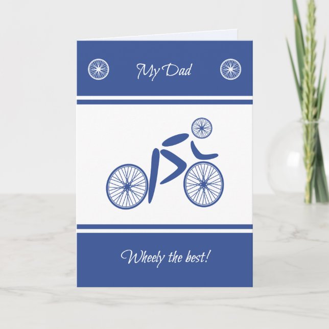 Carte Fête des pères amusant vélo pun sports (Devant)
