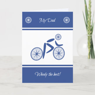 Carte Fête des pères amusant vélo pun sports