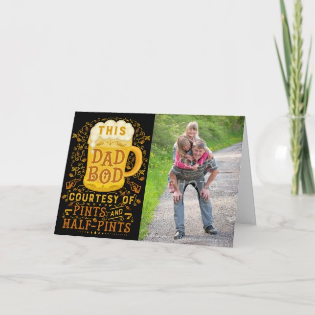 Carte Fête des pères amusante Bière papa Bod Photo perso (Devant)