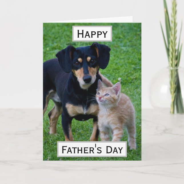 Carte Fête des pères Animal de compagnie papa Meilleure  (Devant)