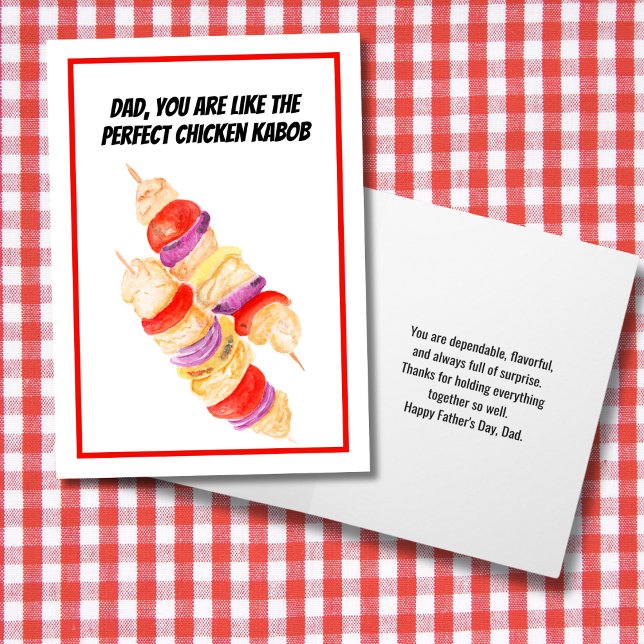 Carte Fête des pères Aquarelle Poulet Kabob (Créateur téléchargé)
