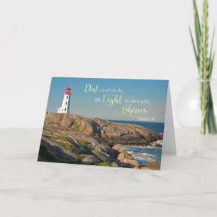 Carte Fête des pères au phare Papa sur Rocky Shore