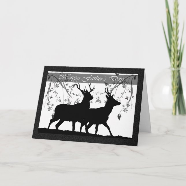 Carte fête des pères, avec Deer Silhouette (Devant)