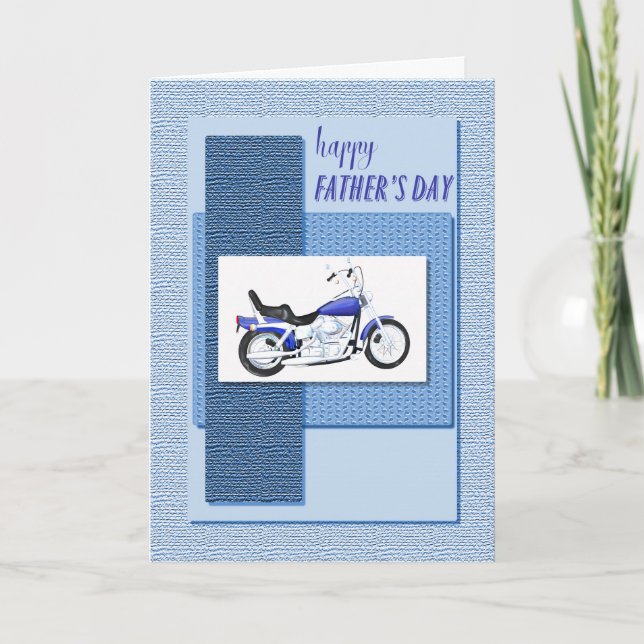 Carte fête des pères avec moto (Devant)