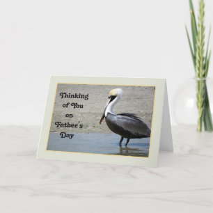 Carte fête des pères avec un oiseau pélican Brown