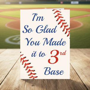 Carte Fête des Pères Baseball 3ème Base Drôle de Sport