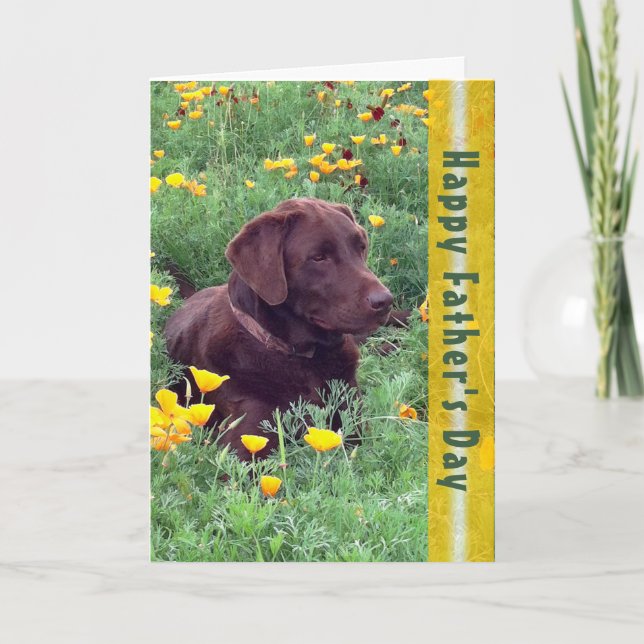 Carte Fête des pères belle Labrador Retriever Chien phot (Devant)