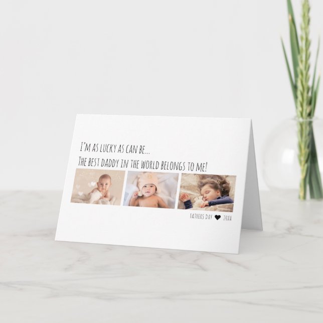 Carte Fête des pères Best Daddy Me Appartient Multi Phot (Devant)