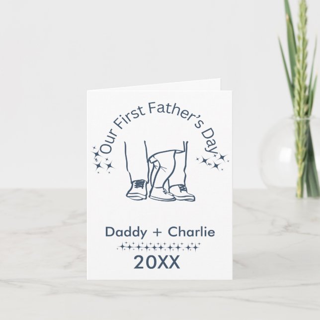 Carte Fête des pères Blue Daddy et Toddler (Devant)