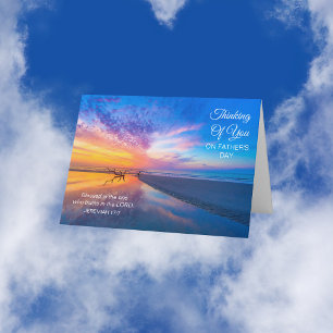 Carte Fête des pères Bois-de-Bois Salutation Océan