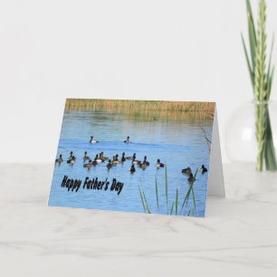 Carte Fête des pères, Canards dans l'étang