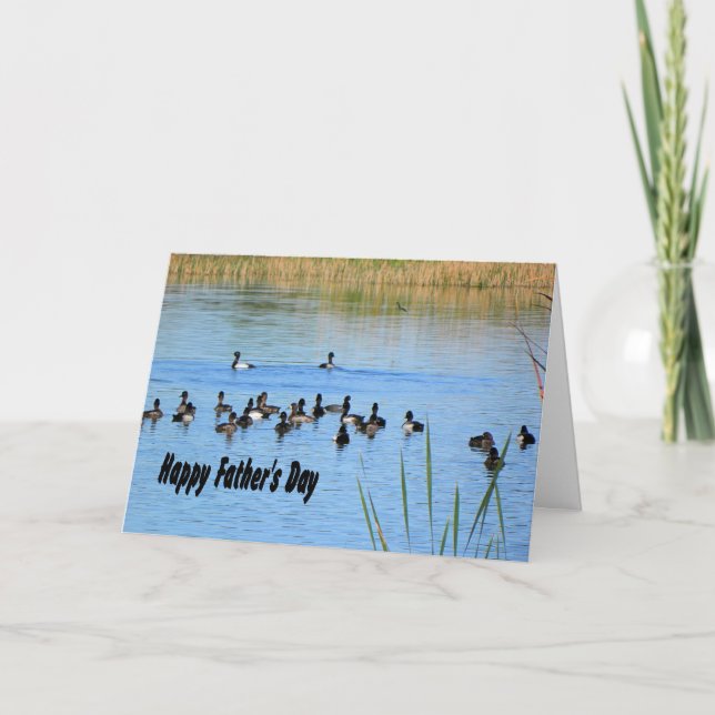 Carte Fête des pères, Canards dans l'étang (Devant)