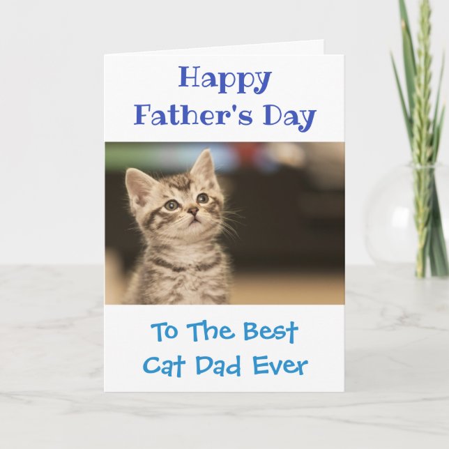 Carte Fête des pères Chat Papa Meilleur au monde de la p (Devant)