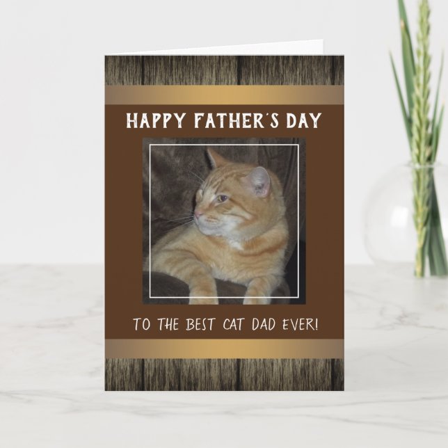 Carte Fête des pères Chat Une photo (Devant)