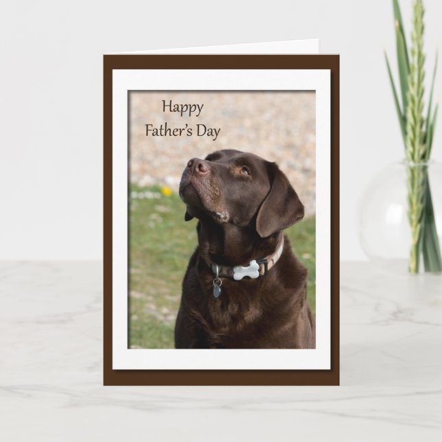 Carte Fête des pères Chocolat Brown Labrador Chien (Devant)