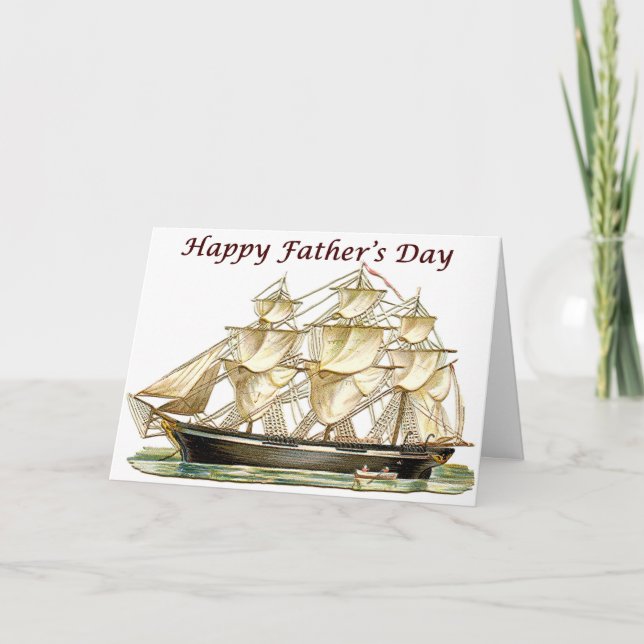 Carte Fête des pères Classic Tall Ship (Devant)