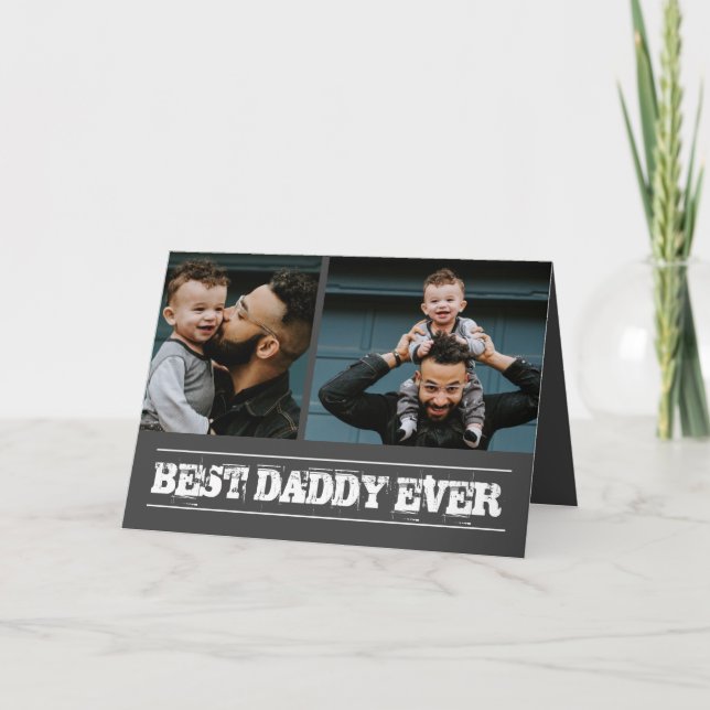 Carte Fête des pères Collage photo de meilleur papa (Devant)