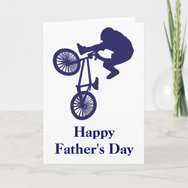 Carte Fête des pères cycliste BMX (Devant)