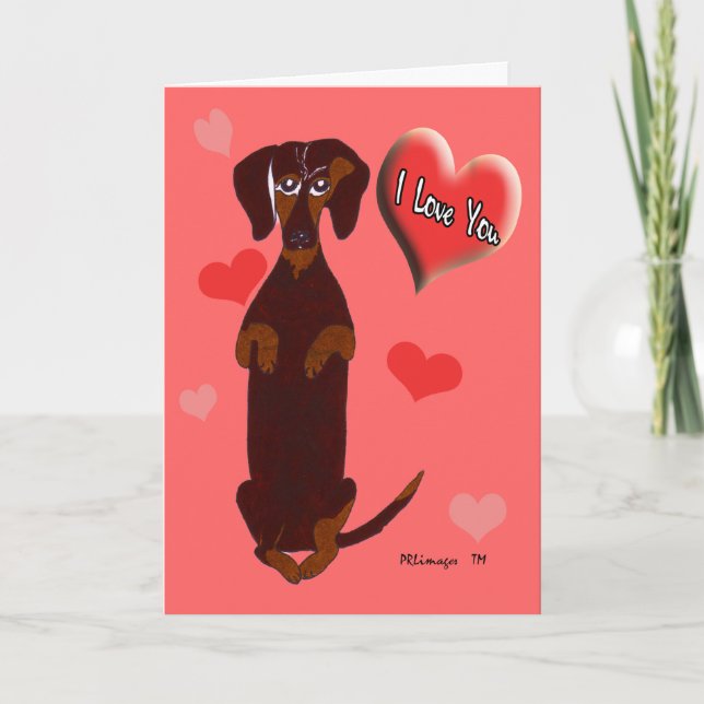 Carte Fête des pères Dachshund (Devant)