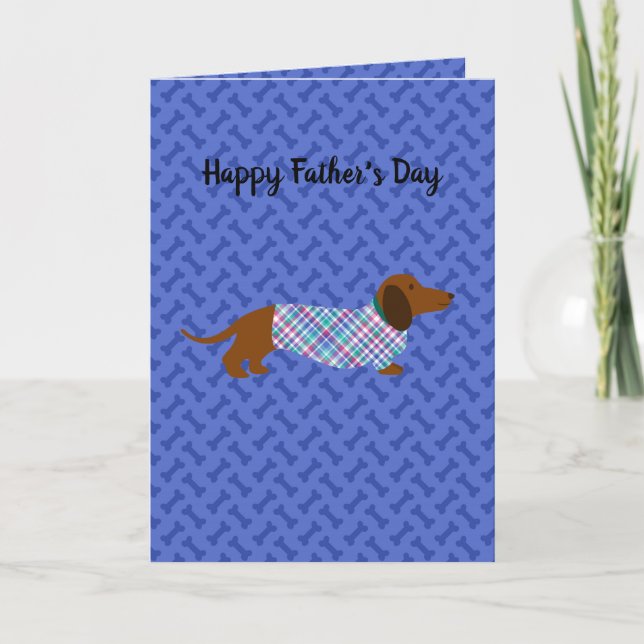 Carte fête des pères Dachshund (Devant)