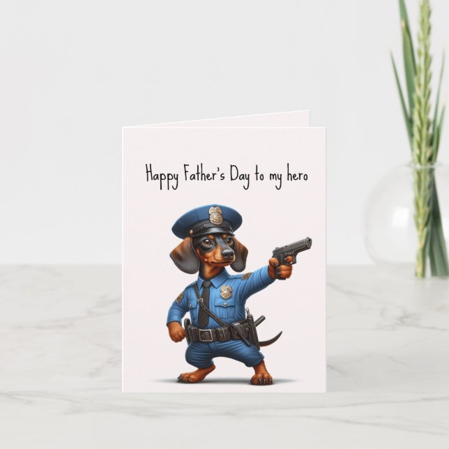 Carte fête des pères Dachshund (Devant)