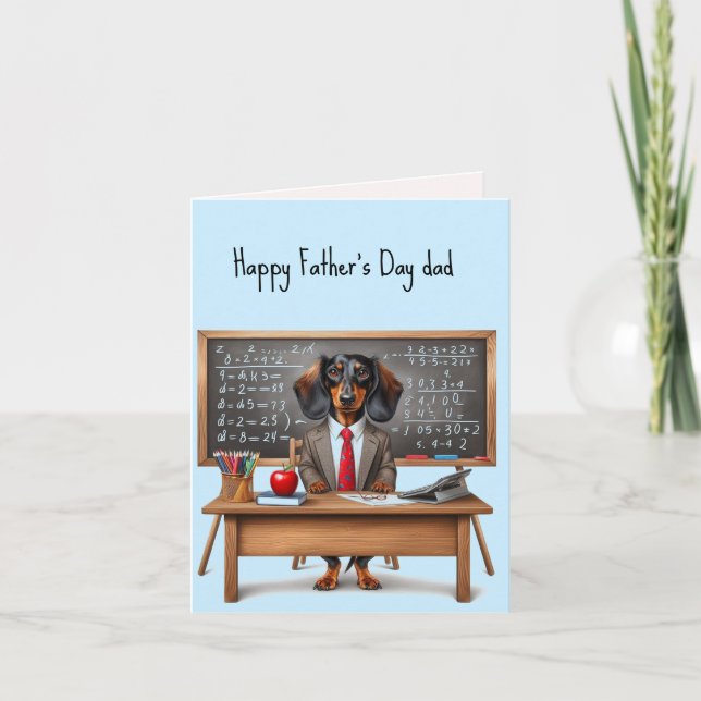 Carte fête des pères Dachshund (Devant)