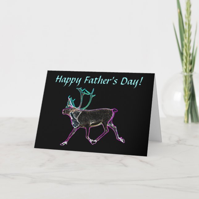 Carte Fête des pères de caribou électrique (Devant)