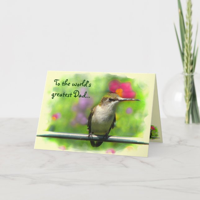 Carte Fête des pères de colibri (Devant)