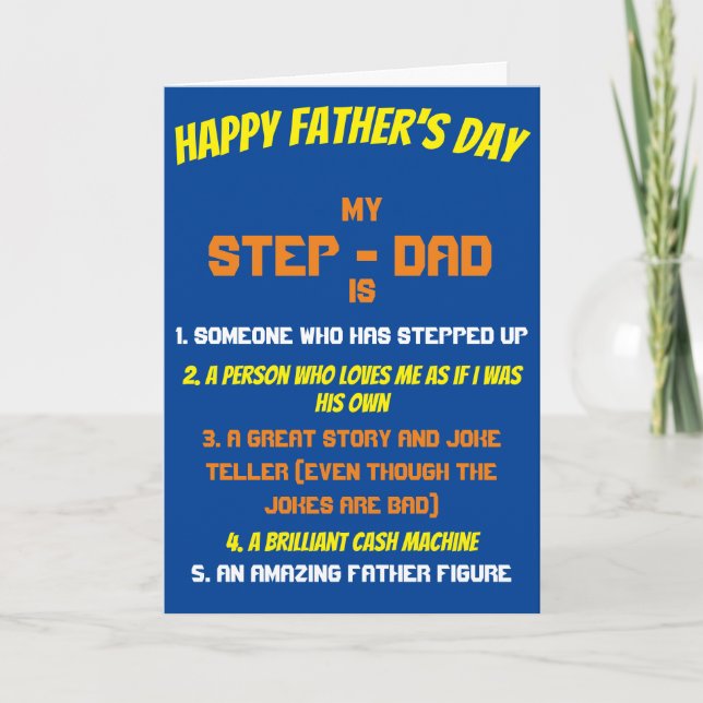 Carte Fête des pères de devis de Blue Step Papa (Devant)